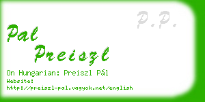 pal preiszl business card