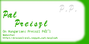 pal preiszl business card